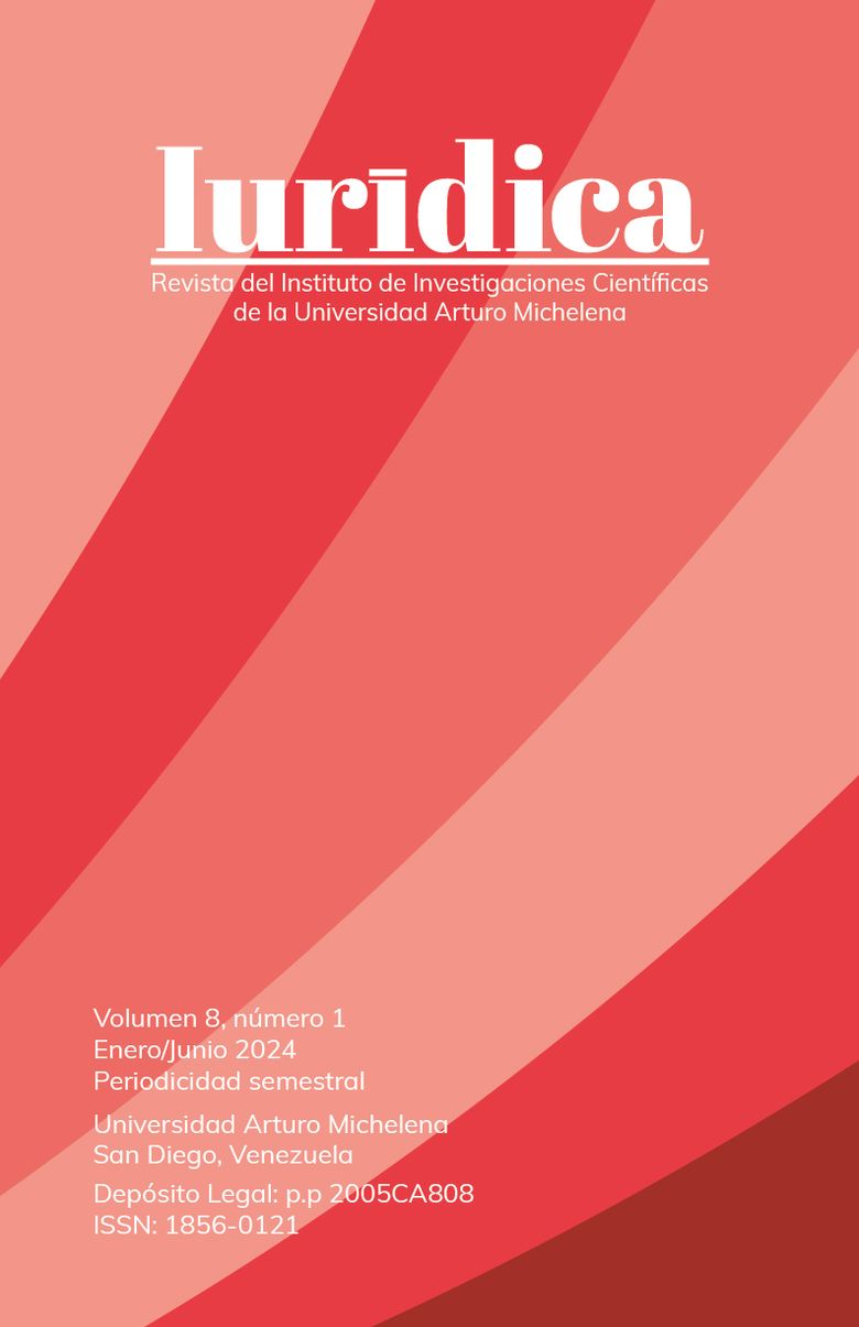 Portada de la revista Iurídica volumen 8 número 1de la Universidad Arturo Michelena